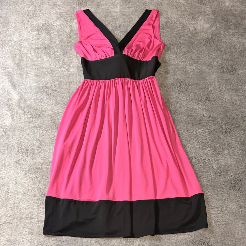 Hot Pink Contrast Vintage Midi Dress